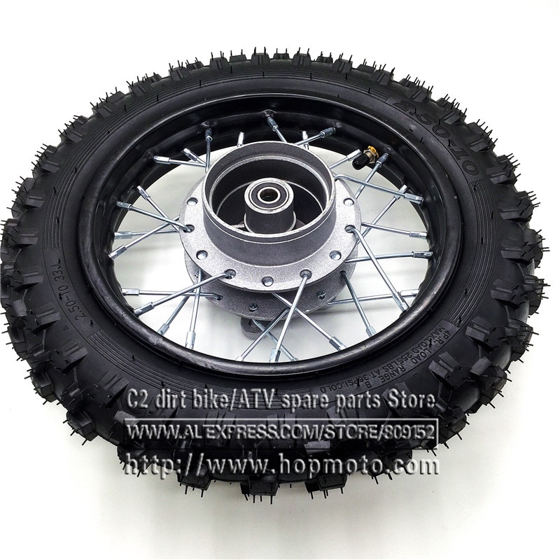 Rear 10 inch Black Steel Wheel 2.50-10 Tyres 28 Spoke Rims Drum Brake hub for CRF50 dirt pit bike motocross off road motorcycle