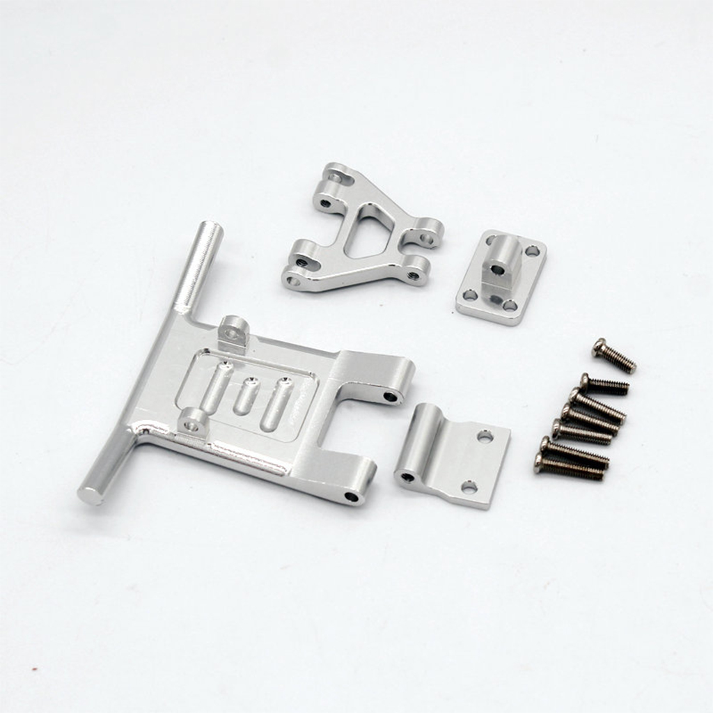 Rc Aluminium Front Guard &amp; Bumper Voor Wltoys 124016 124019 Auto Buggy Diy Accessoires Onderdelen: SILVER