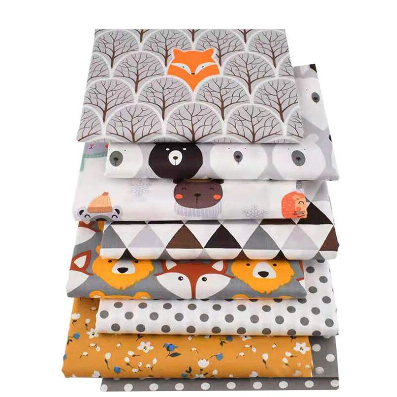 Cotton Fabric Printed Cloth Sewing Quilting Fabrics for Patchwork Needlework DIY 50 pieces of geometr Handmade Material