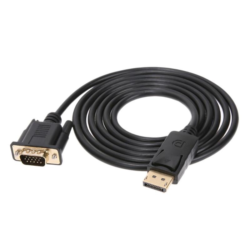 1.8m thunderbolt expositor porto dp para vga adaptador macho conversor cabo suporta para 1920x1200 reduzido blanking resolução de vídeo