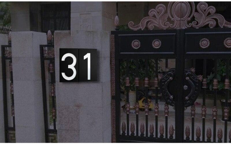 Solar Power LED Light Sign House Hotel Door Address Plaque Number Digits Plate Lampes Solaires Led Solaire Lamp Outdoor Home