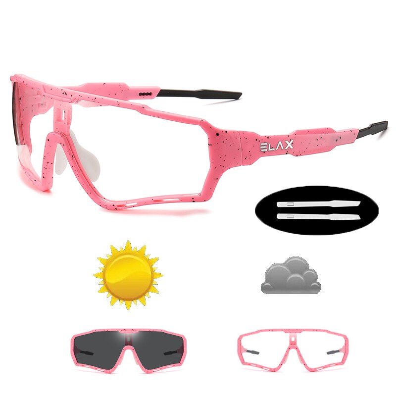 Elax photochromic pyöräily pyörälasit urheilu aurinkolasit miesten naisten mtb polkupyörälasit pyöräilylasit: Ap8