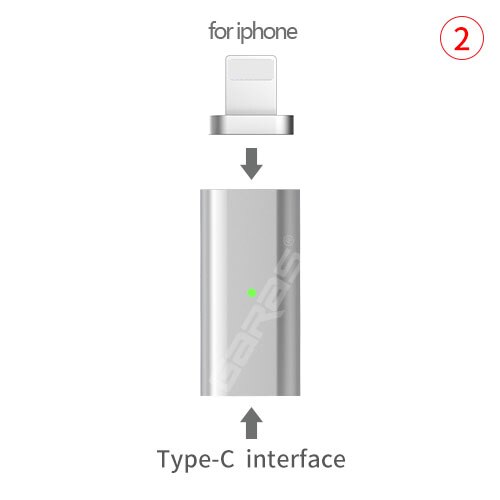 Garas Micro USB Magnetic Adapter Android Renewable USB TypeC Cable Fast Charging For Micro USB Mobile Phone Cable: Type C to lightning