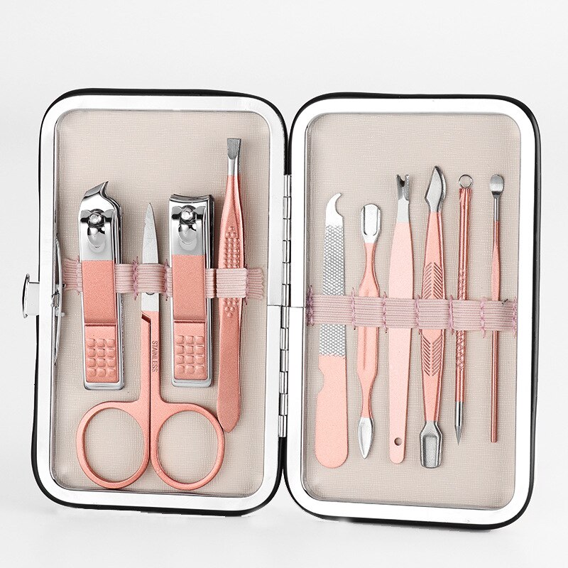 18/16/12/10/7pc Nail Care Cutter Kit Set Manicure Nail Clippers Pedicure Set Portable Travel Hygiene Kit Stainless Manicure Set: 10pc