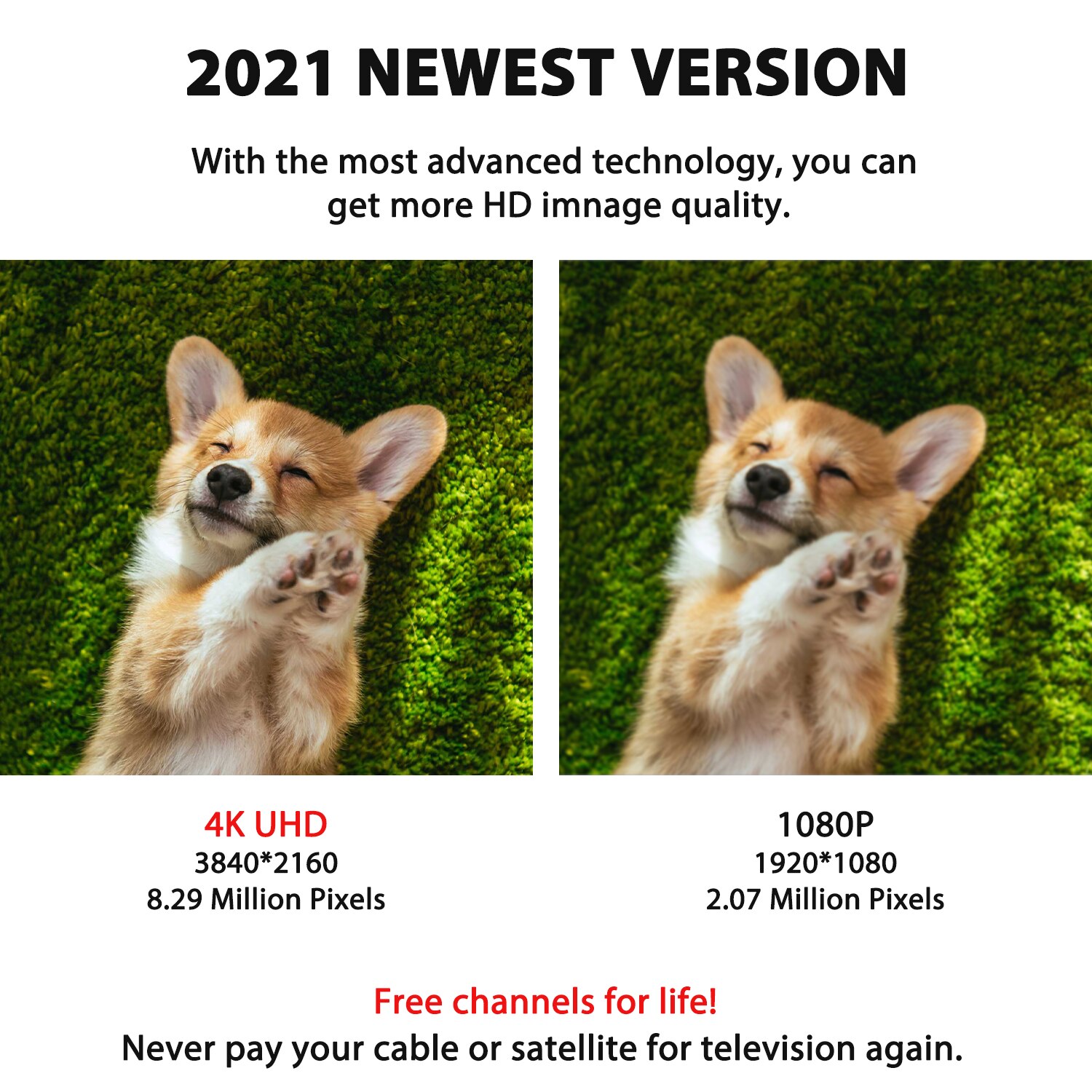 Antena de TV Universal plana para interior, amplificador aéreo Digital para interior, HDTV, captura de señal de alto refuerzo, 2022 millas, 3600