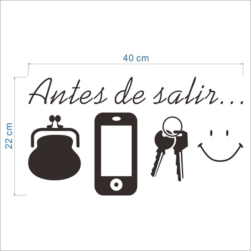 DON'T forget the wallet keys smile Wall Stickers living room girl bedroom Wall Decals family Decoration: L