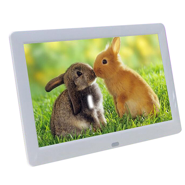 IPS 8 inch Digital Picture Photo Frame Full-View Screen Photo Album 1280*720 Clock Calendar Video Player: white / AU Plug