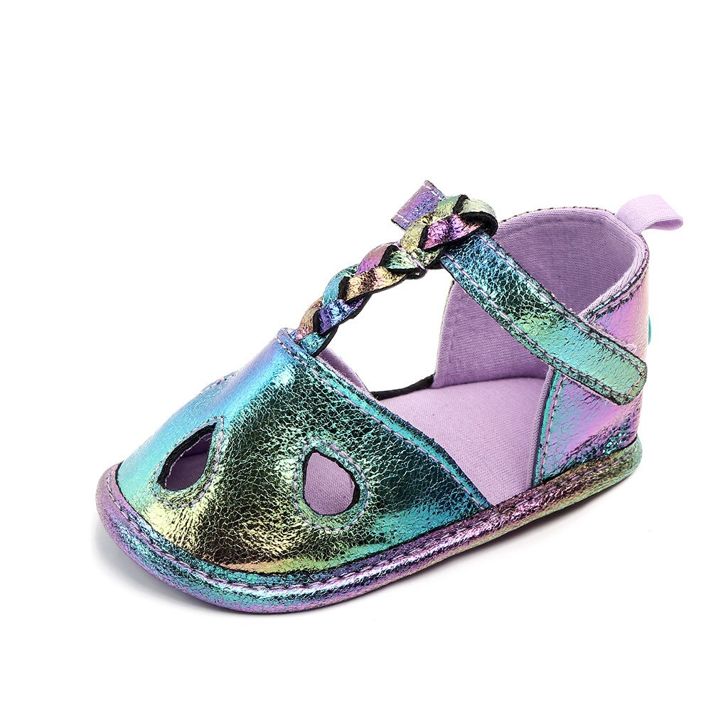 Gradiënt Sandaal Mooie Baby Baby Meisje Zachte Zool Peuter Schoen antislip Sandalen Mocassin Mermaid Kleur Schoenen Voor Verjaardag party