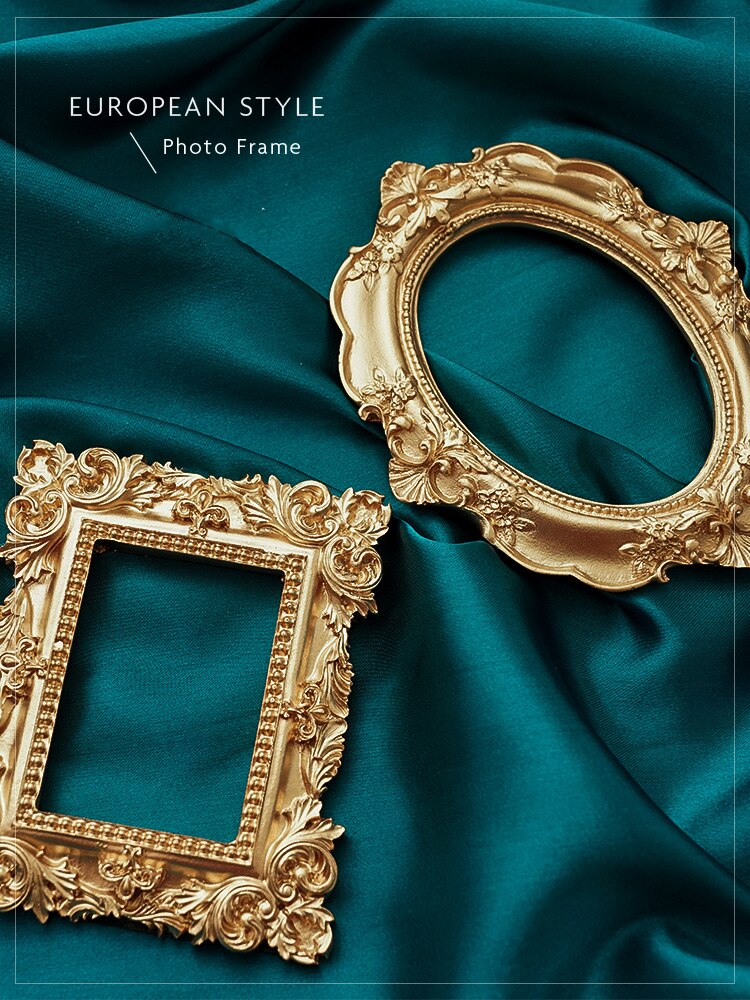 INS Golden Retro Photo Frame For Nail Art Jewelry Decoration Photography Background Shooting Photo Props Fotodoek Achtergrond