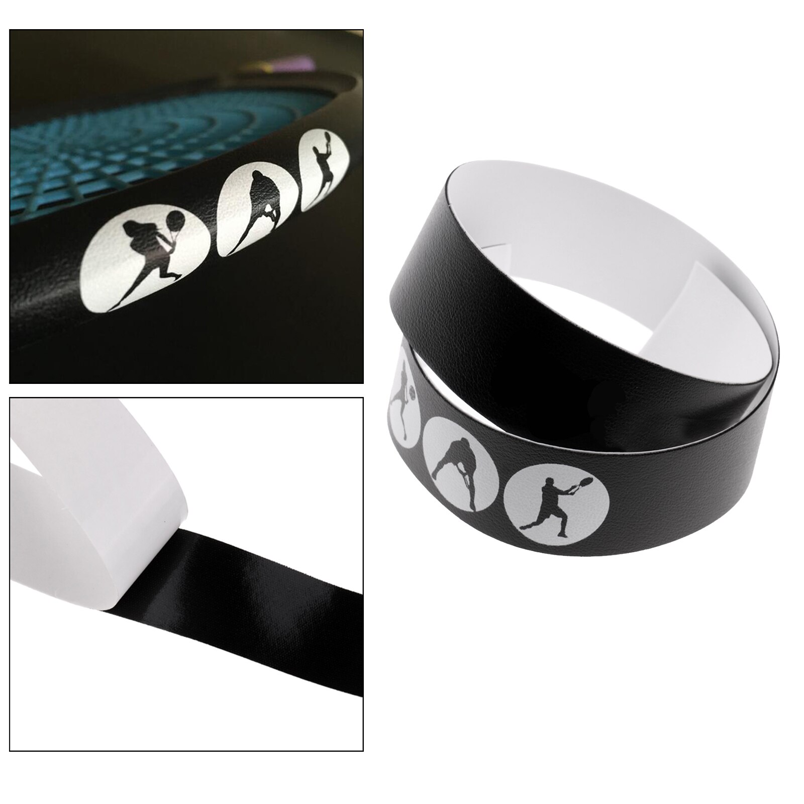 Soft Tennis Racket Side Protect Sticker Racquet Tape Guard Black
