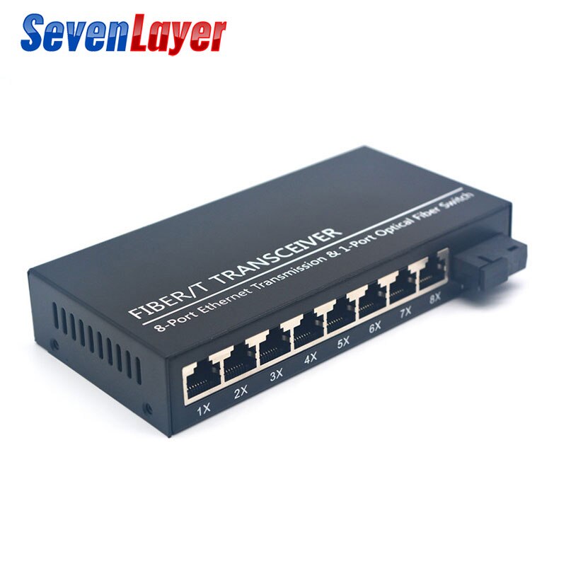 fiber optical switch 8 RJ45 1 SC fiber Port 1G8E Media Converter 10/100/1000M Gigabit switch Ethernet Single Mode