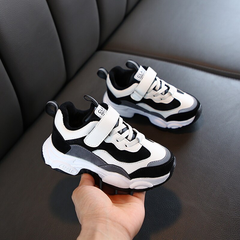 Baby Shoes Children Patchwork Sneakers Boys Plus Velve Warm Sport Shoes Kids Casual Shoe Thicken Comfortable SSJ061