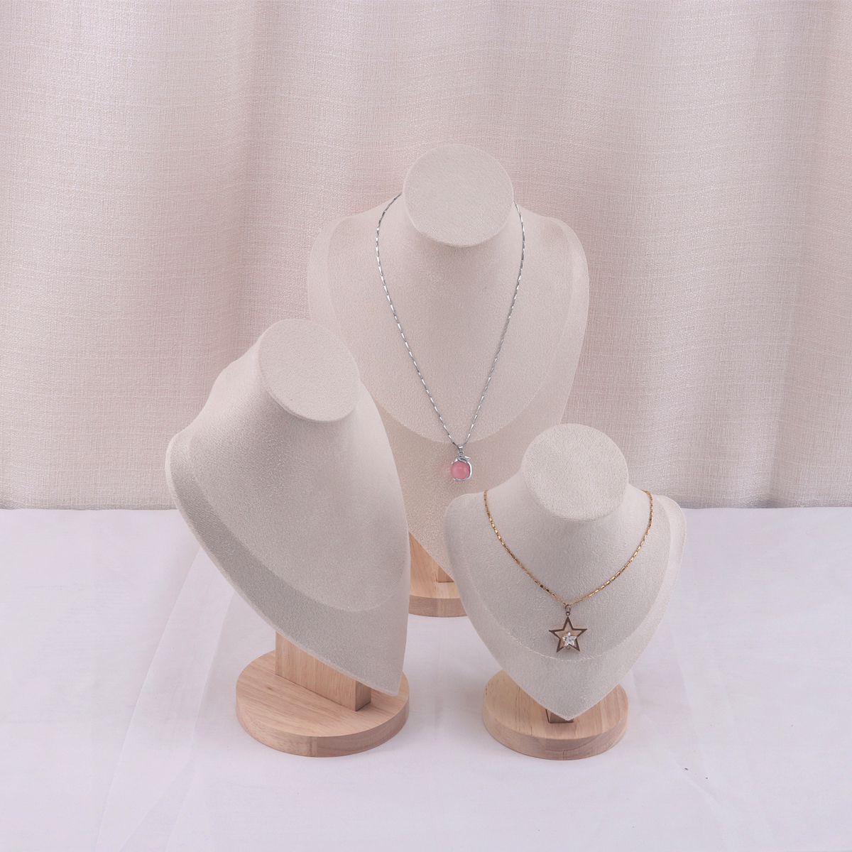 Fluwelen portret ketting display hanger organisator sieraden display standaard sieraden mannequin buste ketting hanger etalage