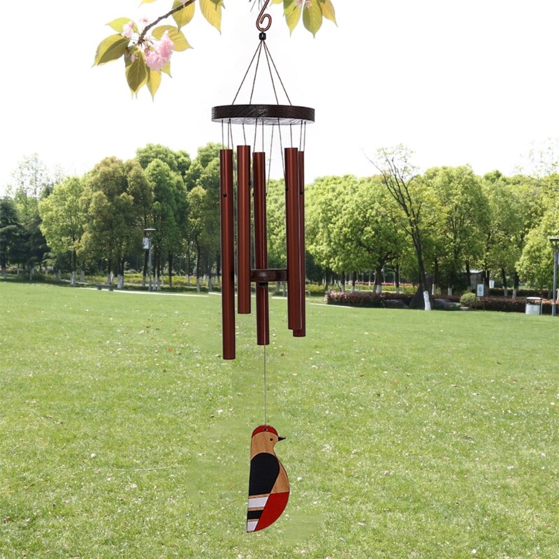 Windgong Rustgevende Melodische Tone Aluminium Buis Hout Vogel Wind Bell Tuin Decor