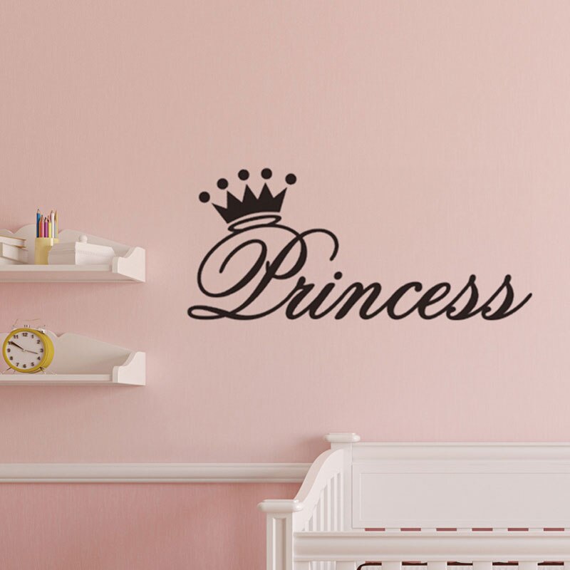 Vinyl Kroon Prinses Muurstickers Babykamer Kleuterschool Art Decals Muurstickers Home Decoratie Woonkamer Poster Waterdicht