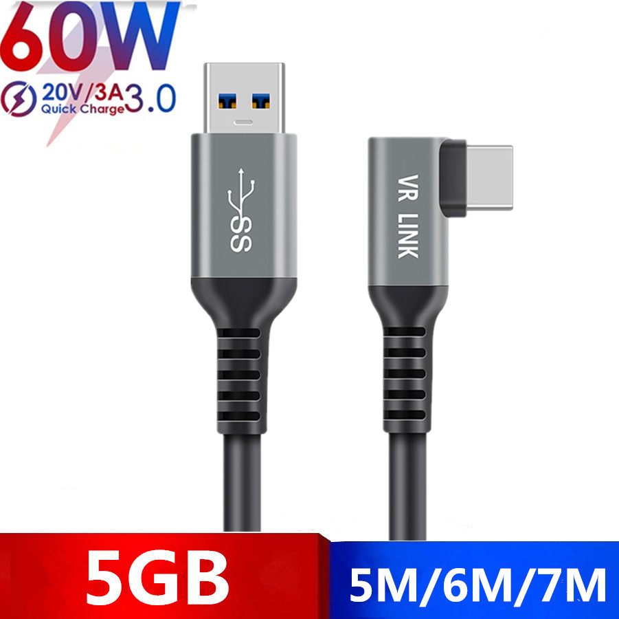 7m 6m 5m til oculus quest 2 link kabel usb 3.2 lynopladningskabler til quest 2 vr data hurtigopladninger vr headset tilbehør