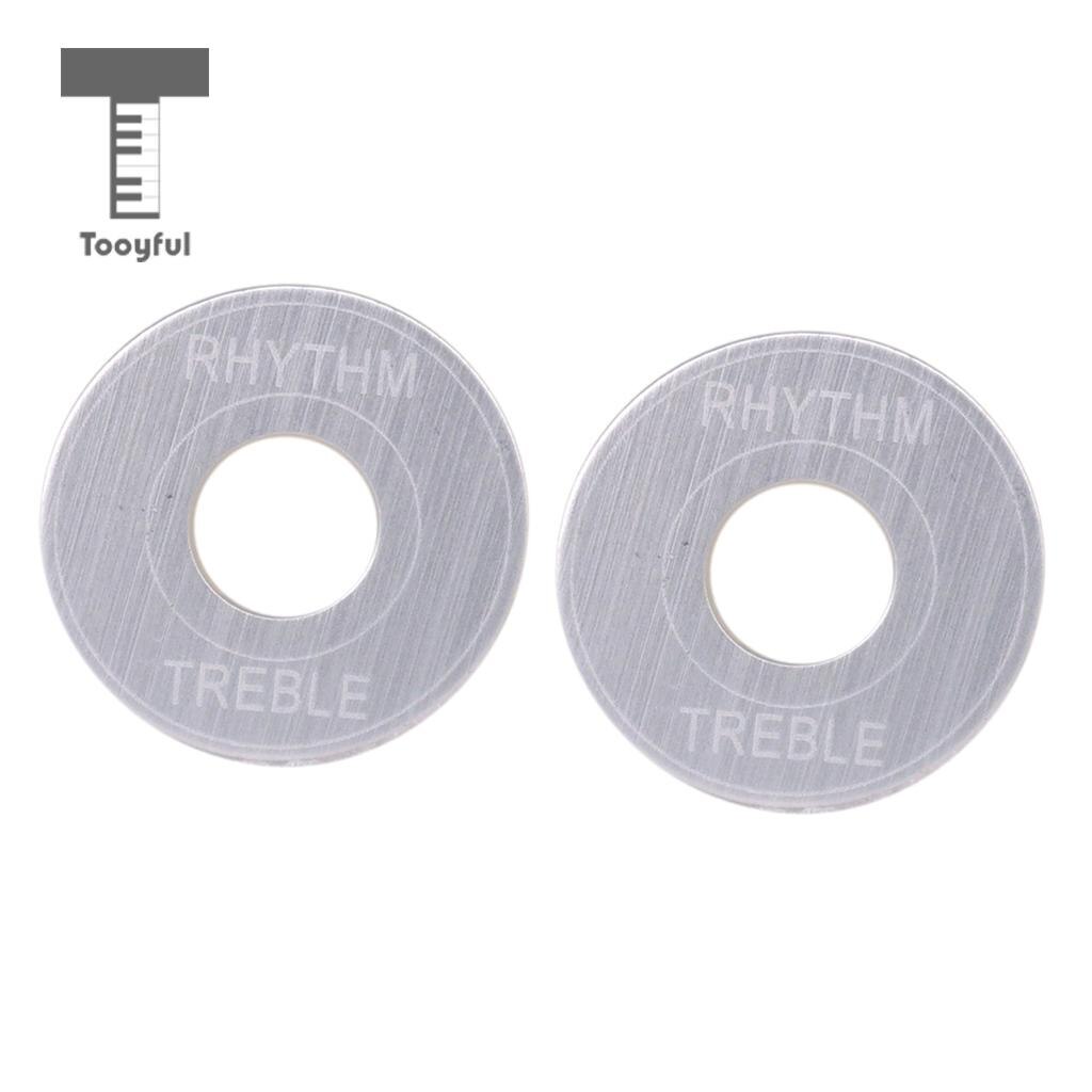 Tooyful Pack Van 2 Gitaar Tuimelschakelaar Platen Ringen Rythm Treble Ringen Diy Voor Lp Elektrische Gitaar Vervangende Onderdelen: Silver 