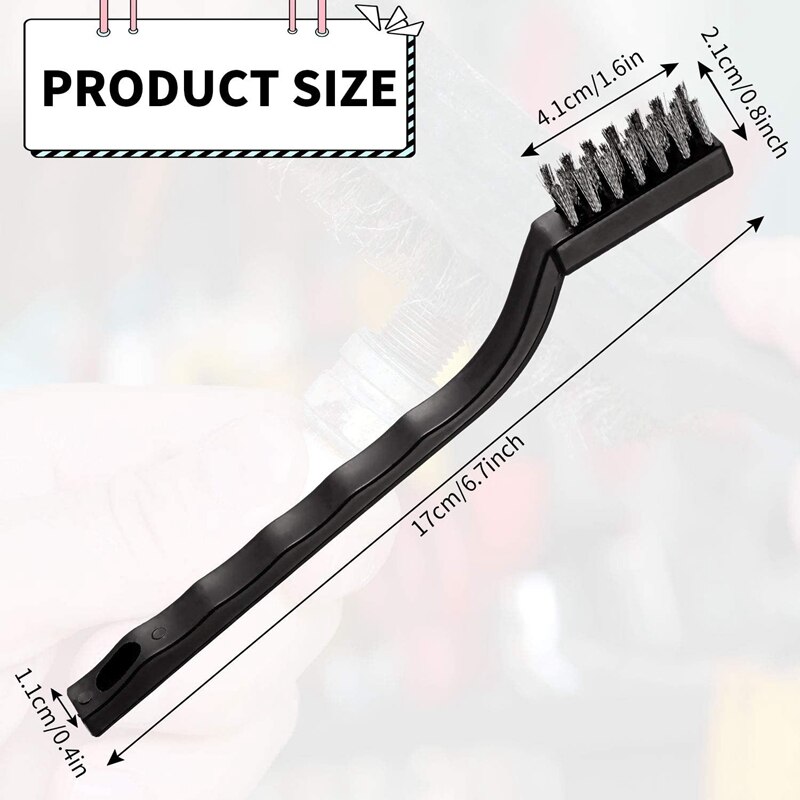 14 Pcs Mini Stainless Steel Wire Brush Brass and Nylon Bristle for Cleaning Welding Slag Rust Wire Bristle Brush Set