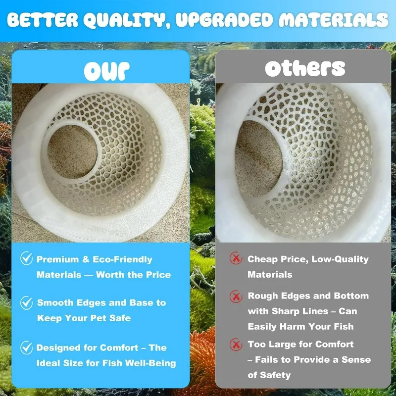 Aqaurium Floating Cave Fish Shrimp Hideout Shelter 3-in-1 Hammock Feeding Ring & Resting Spot for Betta Small Aquatic Pets