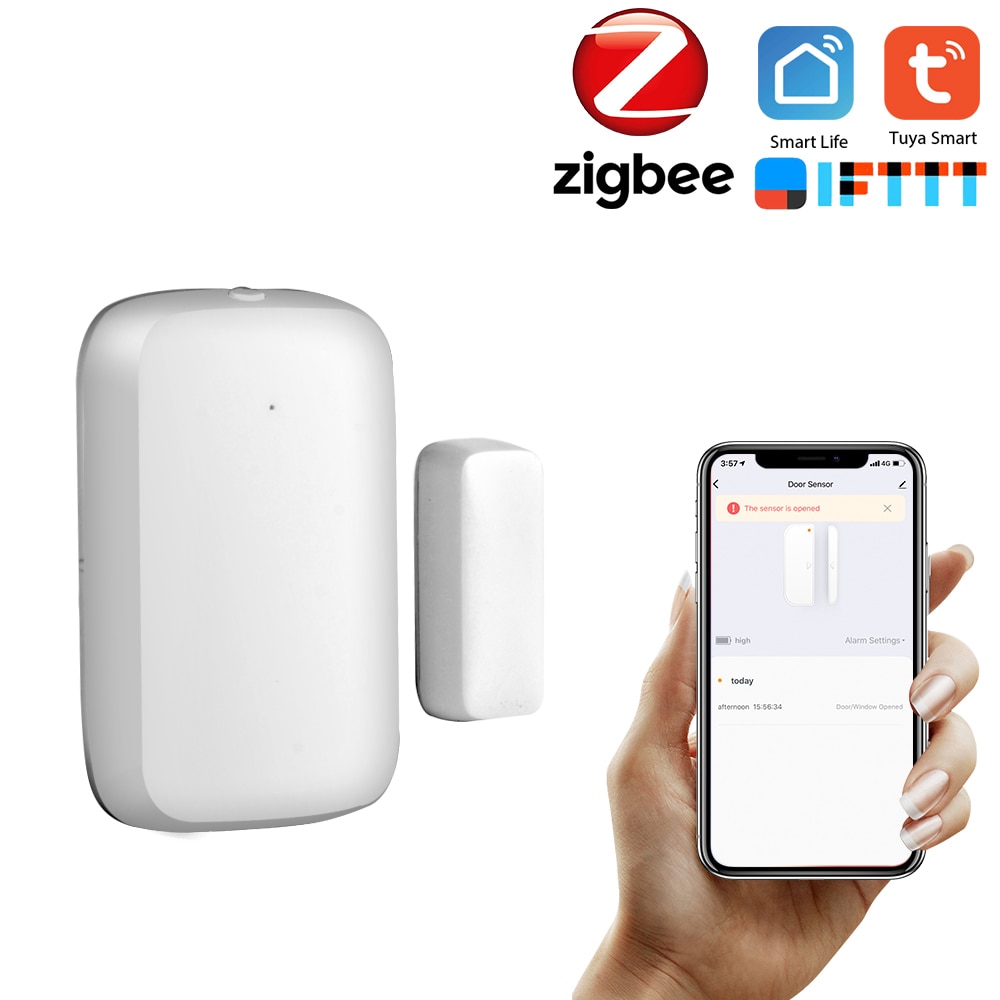 ZigBee Door Sensor Tuya APP Control Door Window Opening Security Alarm Sensor Magnetic Switch Wireless Detector Smart Home
