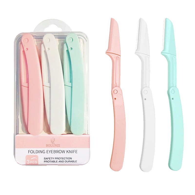 Rasoir pour le visage pour femmes, rasoir anti-rayures, épilateur de poche, outils de maquillage pour la forme des sourcils, 1/3 pièces
