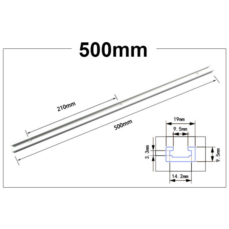 Woodworking T-slot Slide Track Aluminium Alloy T-tracks Miter Track for Woodworking Saw/Router Table Workbench Tools Type-19: 1Pc 500mm T-track