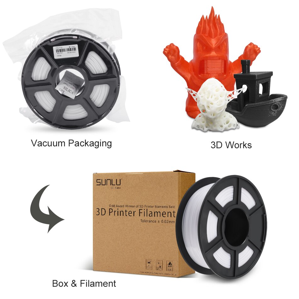 Enotepad PETG 3D Drucker Filament 1kg 2,2 £ Mit Toleranz +/-0,02mm 100% keine blasiert Spule 1,75mm unterstützung