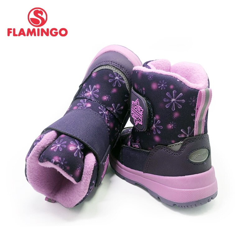 FLAMINGO Winter Wool Keep Warm Shoes Anti-slip Children Snow Boots for Girl Size 24-29 G5