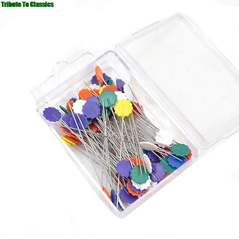 100Pcs stitching Accessories Patchwork Pins Locating Pin With Flower Bow Tie Button Shape Head Apparel Accessory Flat Pins
