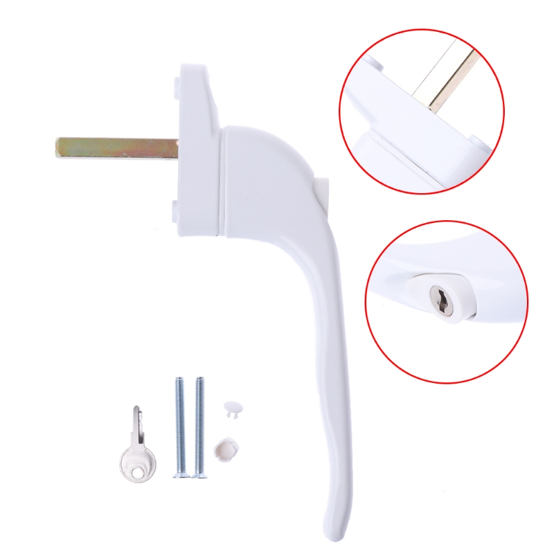 Window Handle White UPVC Universal Key Locking For Double Glazing/Security Switch/Aluminum alloy Sliding Door Turning Handle