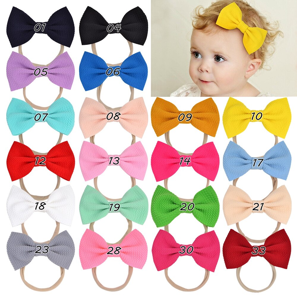 20 colores, caramelo Color brillante cinta elástica para la cabeza del bebé suave Scrunchie cinta de pelo de bebé niños niñas turbante hecho a mano accesorios para la cabeza