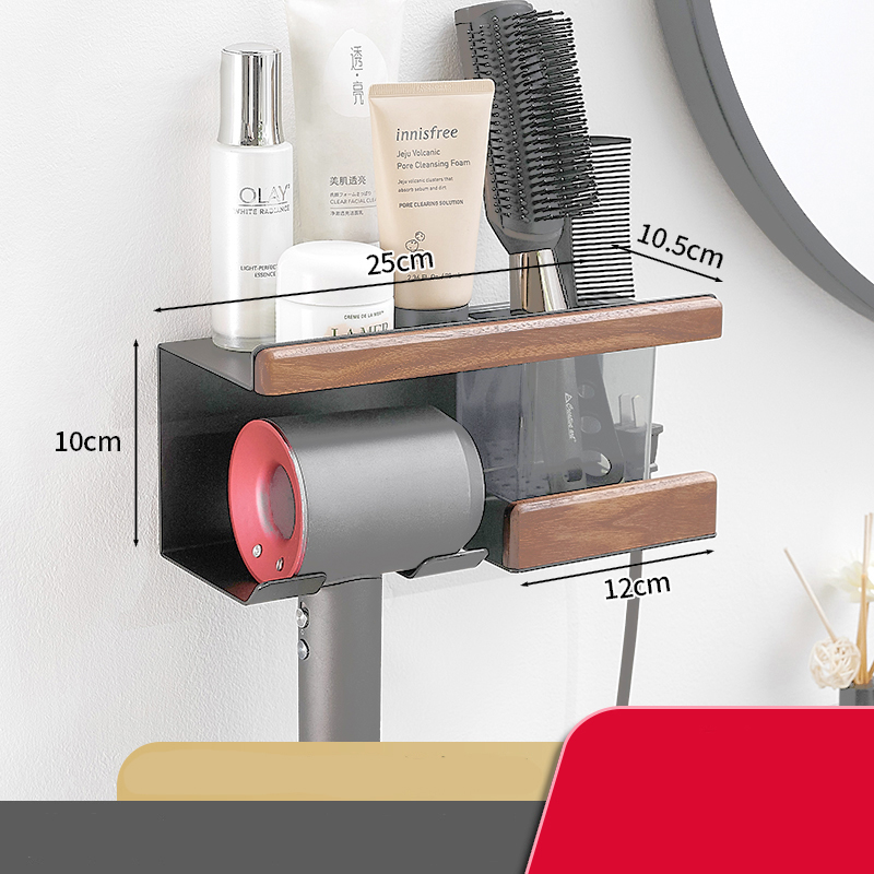Hair Dryer Holder Bathroom Dryer Cradle Wall Mounted Hairdryer Organizer Hair Dry Cradle Hair Dryer Stand Bathroom Accessories: Light Grey