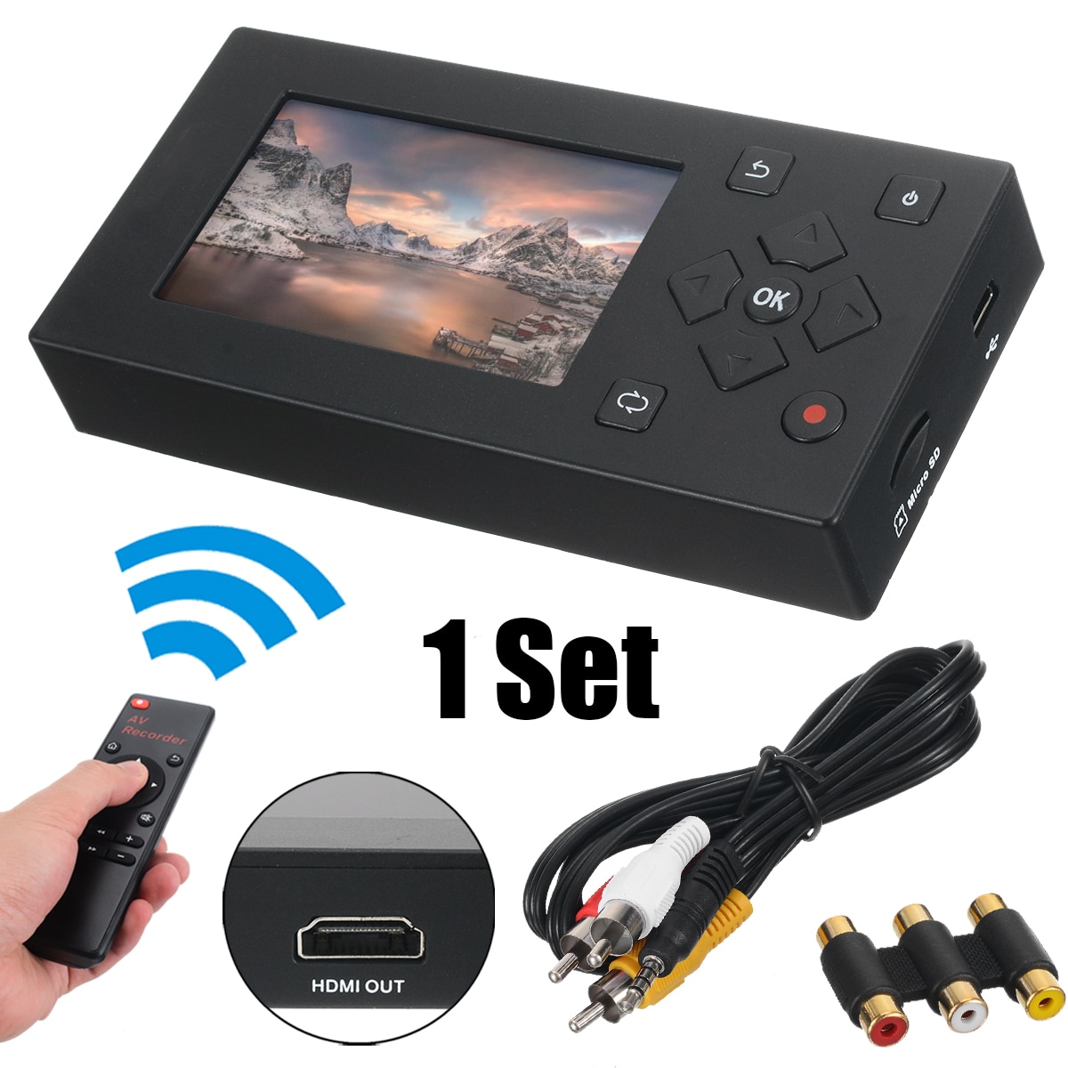 Av Recorder Audio Video Capture Box Converter Vhs Videorecorder Dvd Dvr Camcorder Tapes Om Digitale Usb Tf Voor Eu Plug