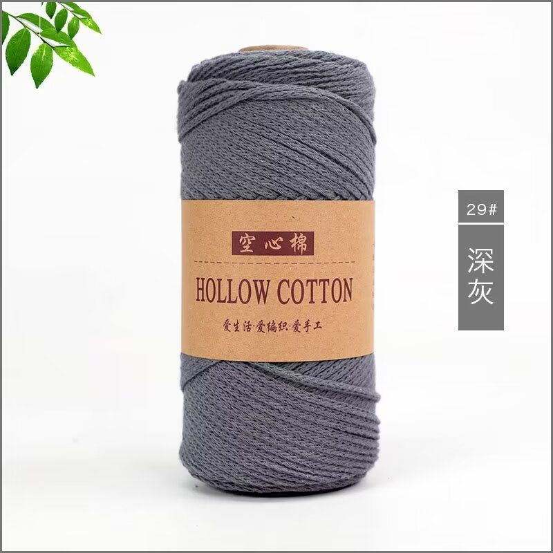 Hollow Cotton Thread Linen Yarn 150g Round Strand Medium Thick Cotton Thread Hand Woven DIY Crochet Hook Hat Bag Material: Rose Gold