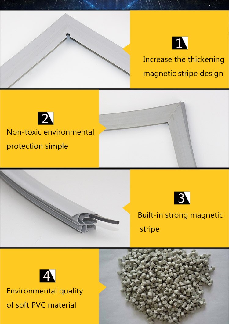 china supplier magnetic pvc/u door sealing rubber for refrigerator door