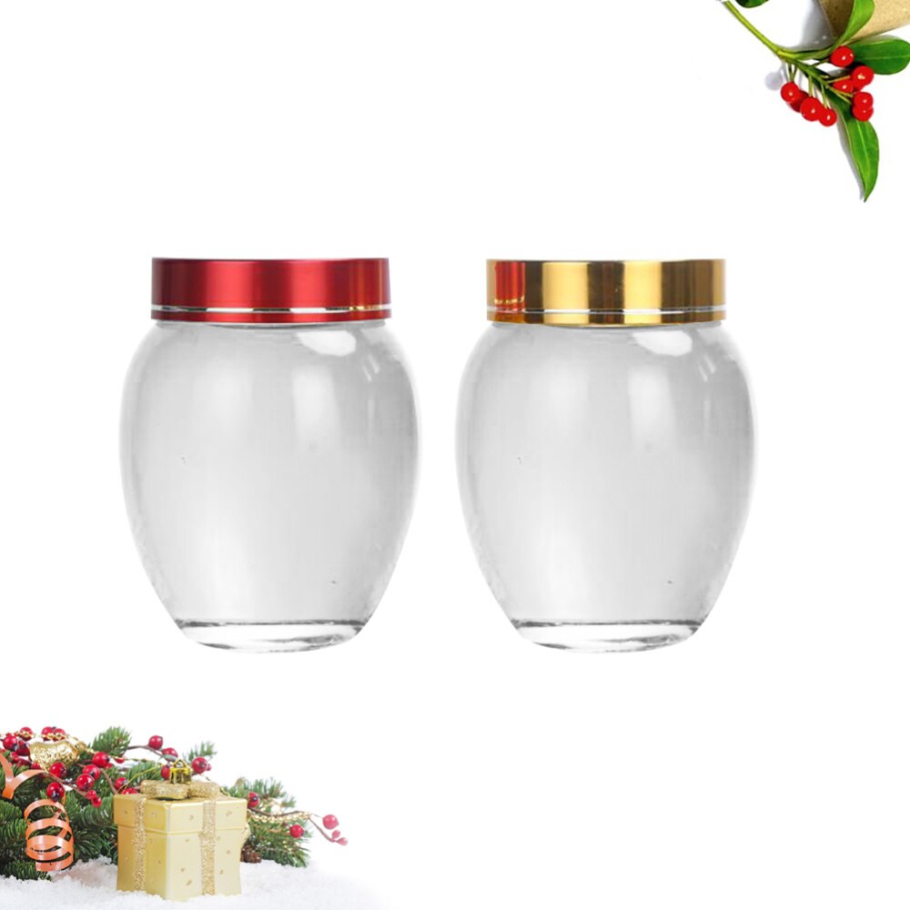 Bote de cristal para miel con tapa de aluminio, tarro transparente para mermelada, para uso doméstico para cocina, 2 uds., 200ml (tapa de Color aleatorio)