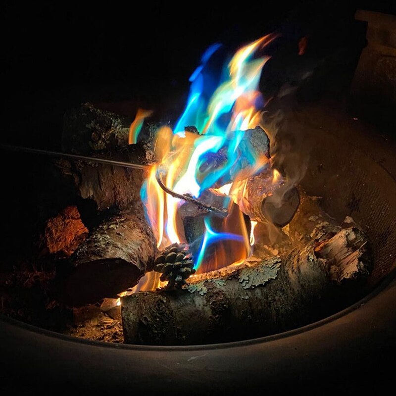 Neue Brennenden Kamin Tannenzapfen Holz Brennen Zubehör, Kamin, Lagerfeuer, Feuer Grube Blau Und Grün Farbige