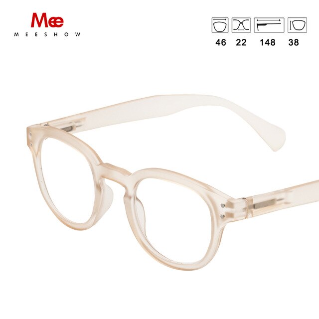 Meeshow Leesbril Vrouwen Eyeglasse Retro Zomer Kleurrijke Presbyopie Bril Franse Mode Leesbril: +150 / BEIGE