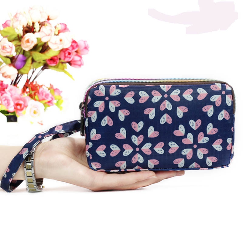 Bolso de mano de gran capacidad de 3 capas, Cartera de lona a la para mujer, bolsa para tarjetas, bolsa para teléfono móvil con cremallera, bolso de mano portátil para mujer, producto en oferta