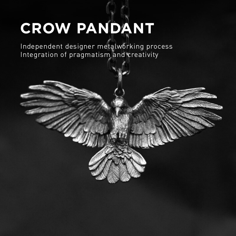 Persoonlijkheid Rvs Eagle Hanger Ketting Vintage Zilveren Kleur Crow Hanger Lange Ketting Voor Mannen Vrouwen Hip Hop Sieraden: Default Title