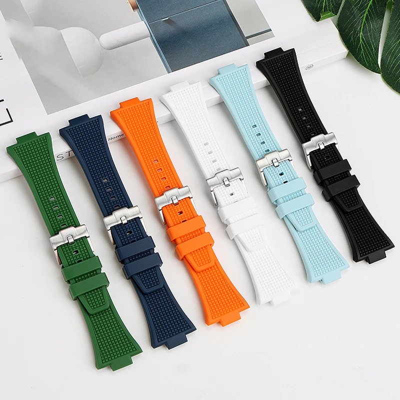 Erhöhtes Silikonarmband für TISSOT PRX Super Player T137.407/410 Serie, weißes, leuchtendes Silikon-Uhrenarmband für Herrenarmband