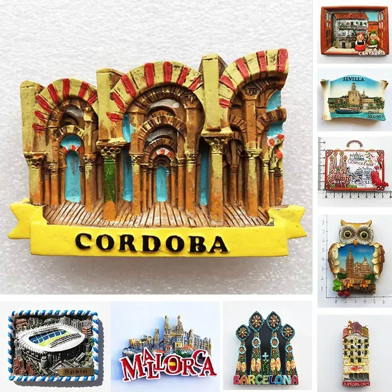 Spanien Kühlschrank Magneten Tourist Souvenir Cordoba Barcelona Mallorca Sevilla Cantabria Reise Magnetische Kühlschrank Aufkleber