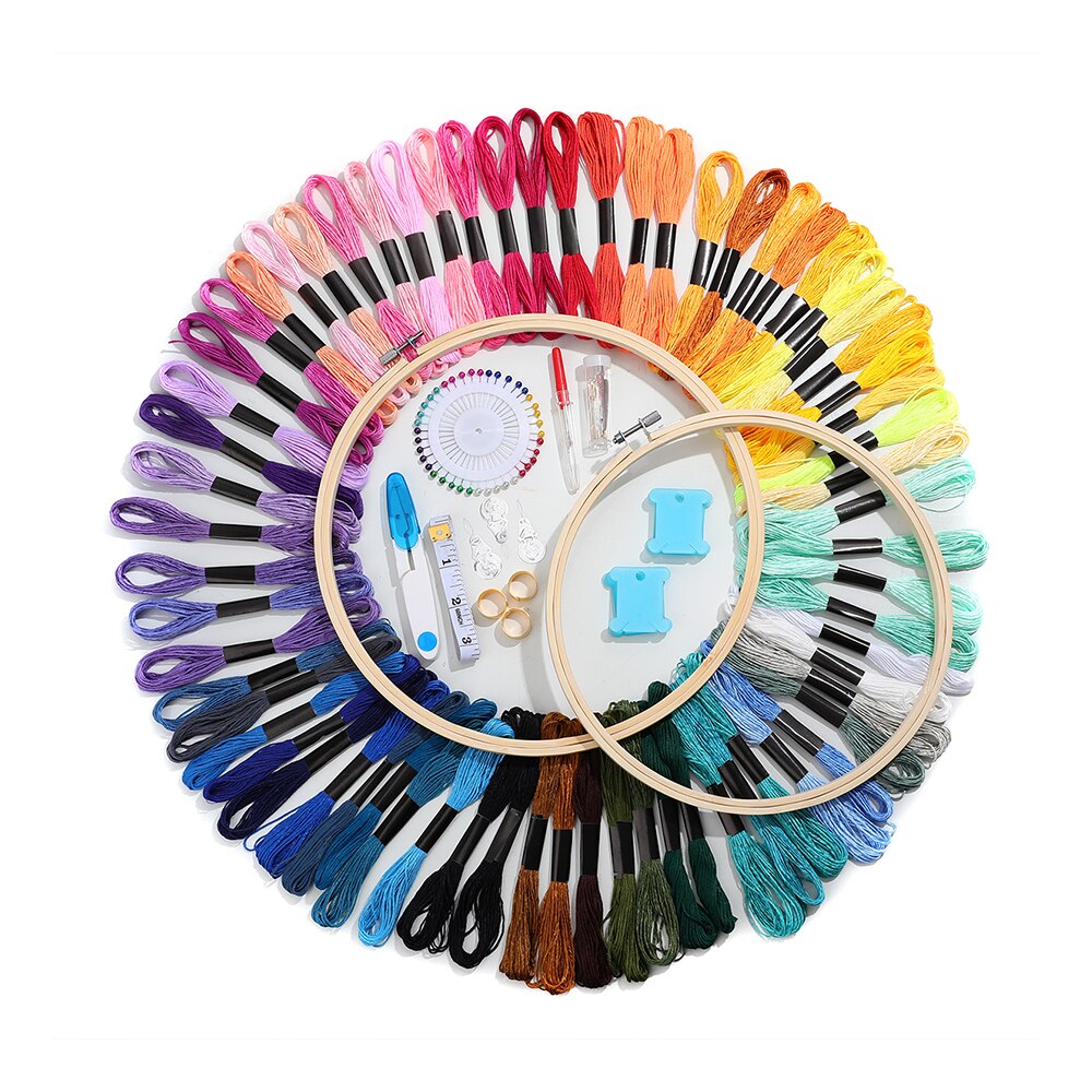 Random 100 Colors embroidery DIY Silk Line Branch Threads Similar Dmc Thread Floss Skein Cross Stitch Embroidery Threads Set