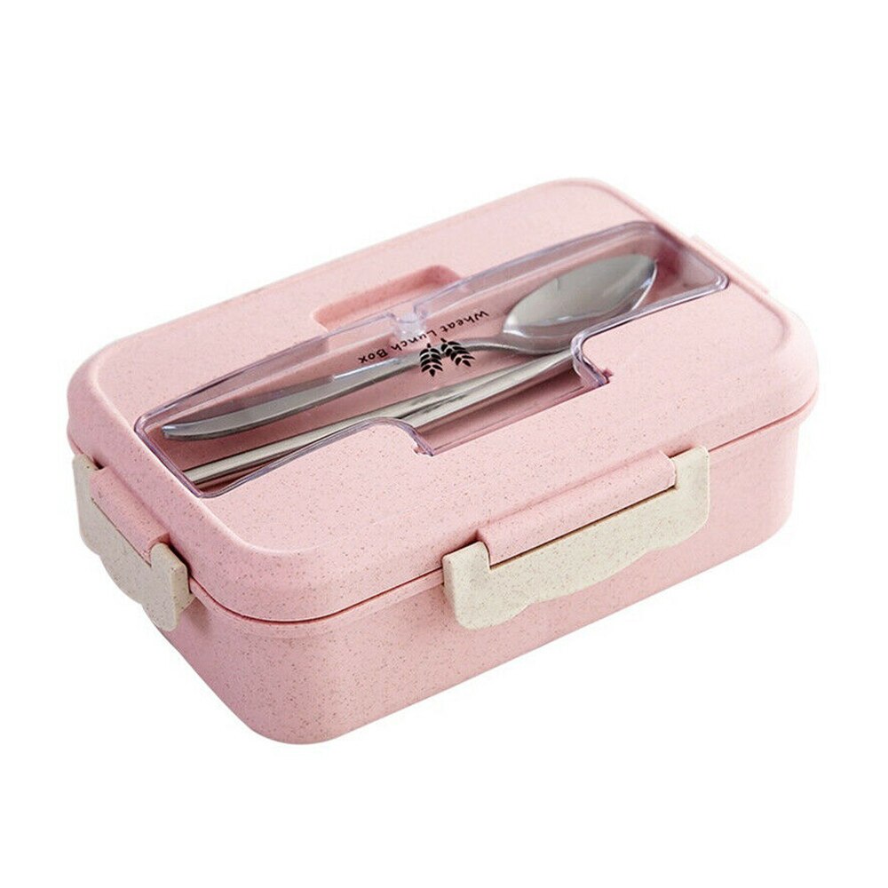 Lunchbox Voor Kinderen Volwassen Glas Magnetron Bento Box Voedsel Container En Compartiment Opslag School Kantoor Lekvrij Verwarmde 1Set: Roze
