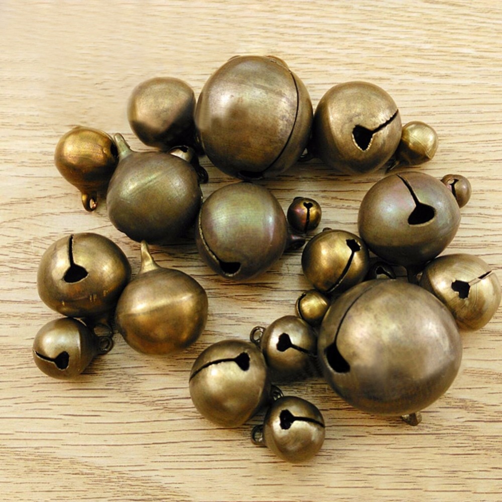 Lot de 50 petites cloches en Bronze Antique, petites cloches en métal de 6mm, 8mm, 10mm, 12mm, pour décoration de noël, bijoux