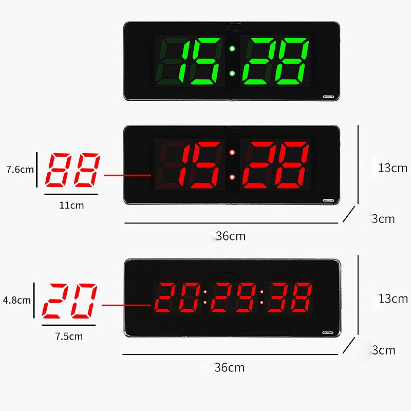 Digital 4 Digits 6 Digtis Home Living Room Wall Clock Electronic Desk Clock with 12 24 H Time Wall Mounted
