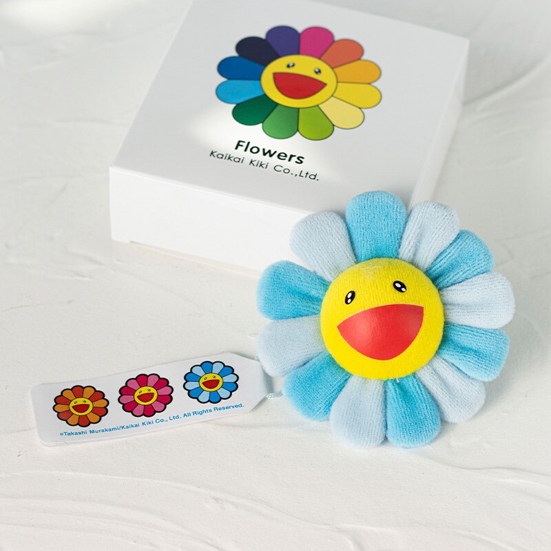 Broche de girasol japonés para Bebé y Niño, flor de arcoíris de peluche, estera de suelo juego, asiento, decoración colorida: Light blue blue