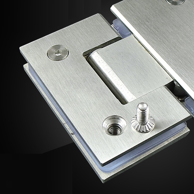 180 Degrees Glass Door Hinge Cabinet Clamp Glass Shower Doors Hinge Replacement Part Glass-to-Glass Stainless Steel Brushed