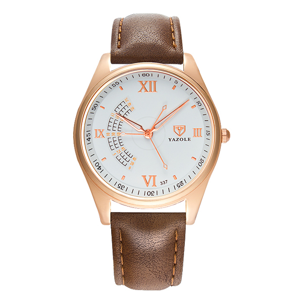 Armbandsur klocka casual läder sport herrklocka toppmärke lyxiga kvarts klockor för män montre homme: Elfenben