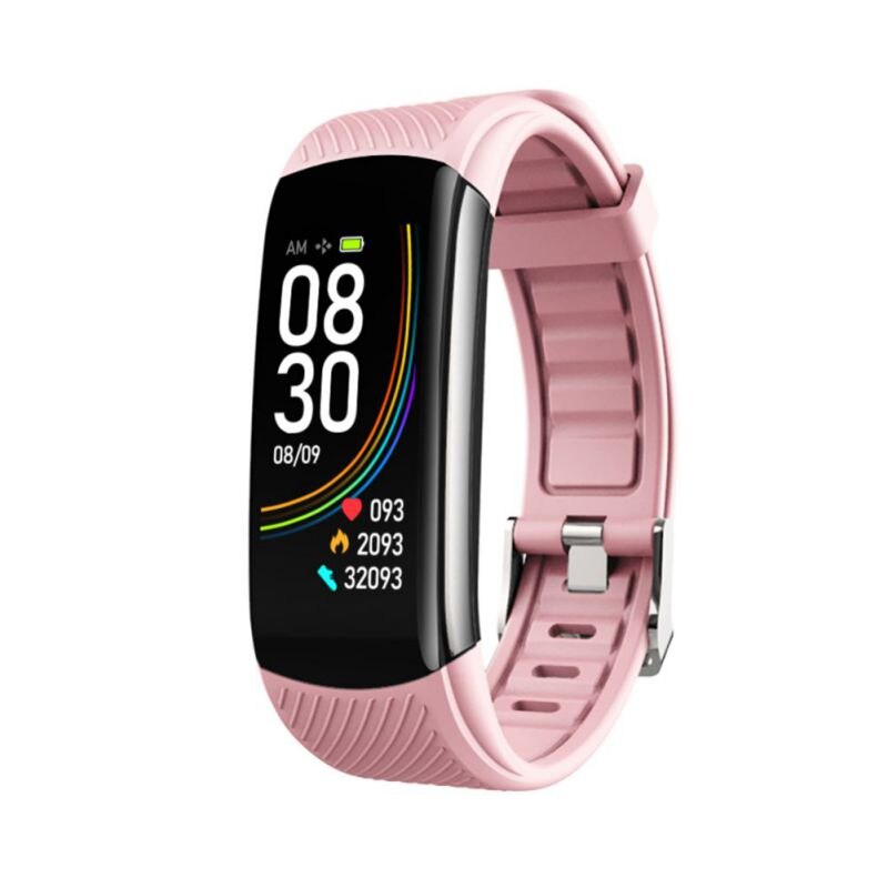 Greatlizard C6T Smart Band - Body Temperature, Blood Pressure, Heart Rate Monitor, Activity Tracker: Pink